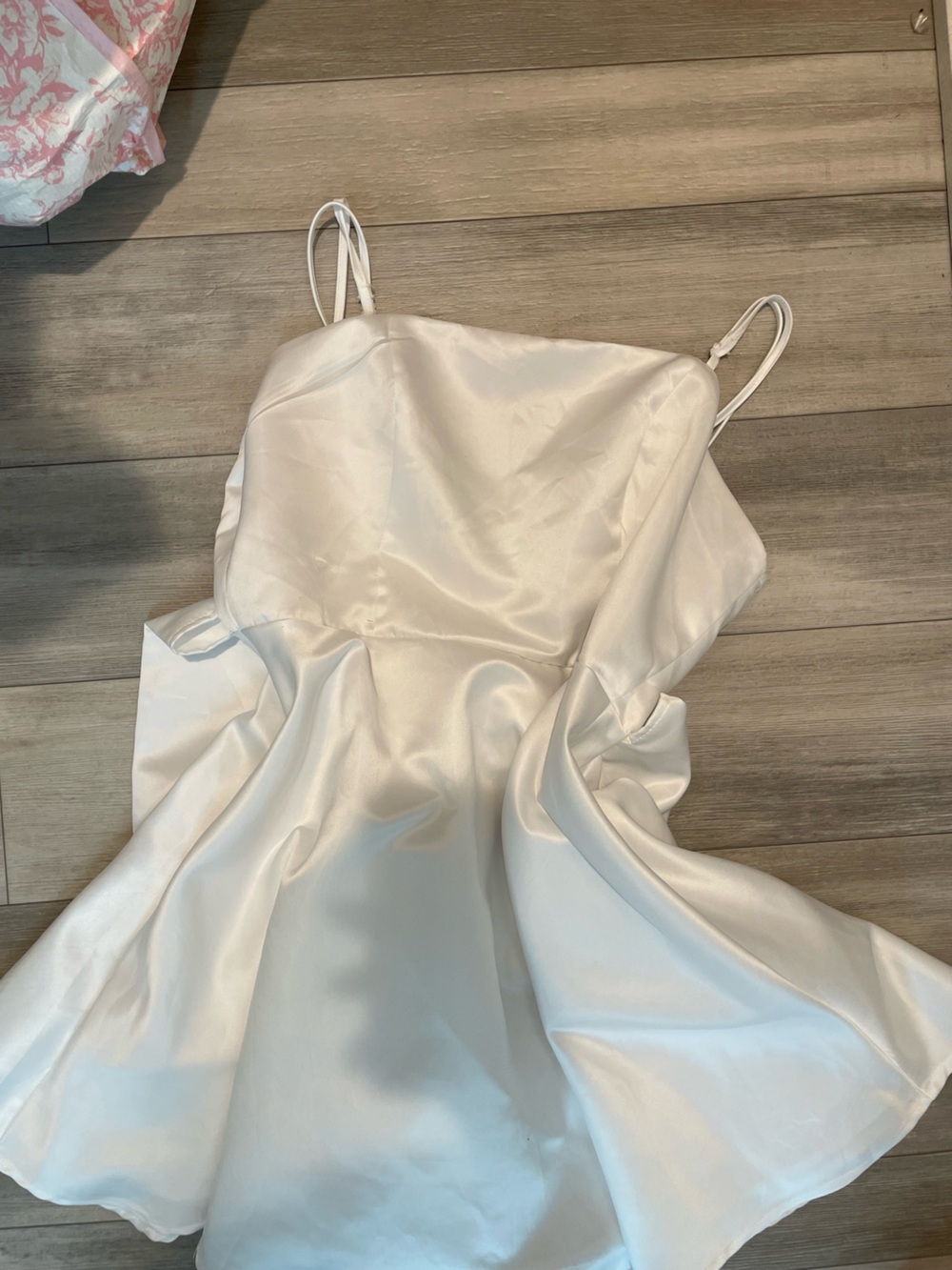 Women's Satin Mini Dress - White
